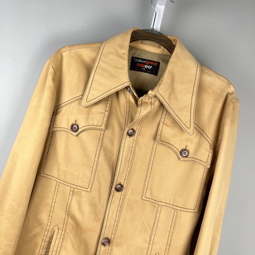 Juilliard Great Mixers Vintage Jacket Mens 40 Button Up Western Chore Barn Boho